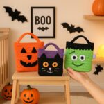 Crochet Halloween Trick & Treat Tote Bags Pattern, Amigurumi Tutorials PDF File for Beginner, DIY Fall Cozy Home, Halloween Gifts