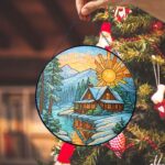 Winter Land Stained Glass SunCatcher, Winter Season, Christmas Tree Decor, Xmas Gift, Christmas Window Decor, Gift For Family