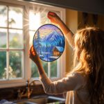 Winter Stained Glass SunCatcher Winter Season Light Catcher Window Hanging Snow Home Decoration Gift - Image 6