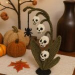 Amigurumi Skull Lily of the Valley Pattern, Crochet Tutorials PDF File for Beginner, Thanksgiving Gothic Flower Gift For Fall Cozy Home
