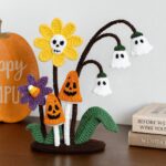 Amigurumi Spooky Flower Bouquet Pattern, Crochet Tutorials PDF File for Beginner, Thanksgiving Gothic Flower Gift For Fall Cozy Home
