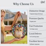 Family Suncatcher Custom Birth flower suncatcher Portrait from photo Pet memorial gift keepsake gift Custom Stained glass Christmas Ornament - Image 17