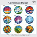 Family Suncatcher Custom Birth flower suncatcher Portrait from photo Pet memorial gift keepsake gift Custom Stained glass Christmas Ornament - Image 14