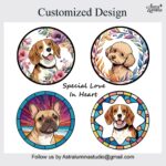 Family Suncatcher Custom Birth flower suncatcher Portrait from photo Pet memorial gift keepsake gift Custom Stained glass Christmas Ornament - Image 10