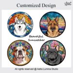 Family Suncatcher Custom Birth flower suncatcher Portrait from photo Pet memorial gift keepsake gift Custom Stained glass Christmas Ornament - Image 11