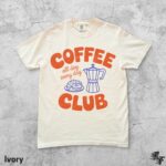 Coffee Club Vintage Graphic T-Shirt, Retro Coffee Lover Tee, Cafe Aesthetic Shirt, Y2K Espresso Graphic Top, Trendy Foodie Gift Idea - Image 2
