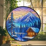 Winter Stained Glass SunCatcher Winter Season Light Catcher Window Hanging Snow Home Decoration Gift - Image 5