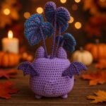 Amigurumi Bat Plant Pattern, Crochet Tutorials PDF File for Beginner, Crochet Tableware Decor For Fall Cozy Home, Thanksgiving Gift - Image 2