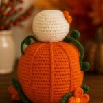 Amigurumi Pumpkin Skull & Leaf Pattern, Crochet Tutorials PDF File for Beginner, Crochet Tableware Decor For Fall Cozy Home - Image 2