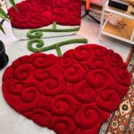 Anime themed 3D Tufted Rug, Handmade Fluffy Rug, Anime Rug, Anime Fan Gift, Plush Rug, Heart Shape Rug
