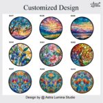 Family Suncatcher Custom Birth flower suncatcher Portrait from photo Pet memorial gift keepsake gift Custom Stained glass Christmas Ornament - Image 16