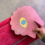 Pink Cartoon Character Tufted Rug, Abstract Rug, Handmade Tufted Rug, Christmas Gift - Image 7