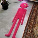 Pink Cartoon Character Tufted Rug, Abstract Rug, Handmade Tufted Rug, Christmas Gift - Image 8