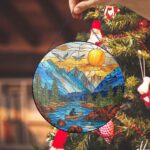 Glacier National Park Glass Suncatcher, Montana National Park Glass Art, Blue Ridge Mountains Window Hangings, Traveler Gifts - Image 2