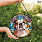 Pet Suncatcher Custom Birth flower suncatcher Portrait from photo Pet memorial gift pet loss gift Custom Stained glass art Dog memorial gift - Image 2