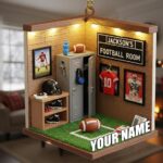 Personalized Football Christmas Ornament, Gift For Football Players, Football Keepsake, Sports Fan Gift, American Football 2D Flat Ornament