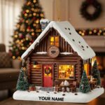 Personalized Coffee Cabin Christmas Ornament, Gift For Coffee Lovers, Coffee Cabin Keepsake, Barista Gift, Coffee Shop Decor, Café Ornament