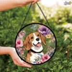 Family Suncatcher Custom Birth flower suncatcher Portrait from photo Pet memorial gift keepsake gift Custom Stained glass Christmas Ornament - Image 6