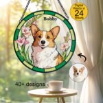 Family Suncatcher Custom Birth flower suncatcher Portrait from photo Pet memorial gift keepsake gift Custom Stained glass Christmas Ornament - Image 4