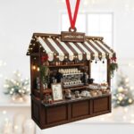 Personalized Coffee Shop Christmas Ornament | Custom Name | Flat 2D Tree Decor | Barista & Coffee Lover Gift | Gift for Her
