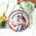 Custom Photo Stained Glass Suncatcher: Couple Portrait Window Hanging, Valentine's 2025, Anniversary Gift for Husband Wife - Image 2