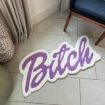 Custom Swear Word Rug, Funny Personalized Rug With Sassy Phrase, Vulgar Dorm Room Decor, Bold Gag Gift For Her, Custom Name Floor Mat - Image 6