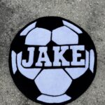 Personalized Soccer Rug,Custom Initial Rug  with name,Football Lover Player Fans Gift,2026 World Cup Gift for Soccer Players