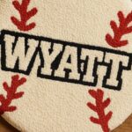 Personalized Baseball Rug with Name – Custom Round Kids Baseball Bedroom Rug, Boys Sports Room Decor, Gift for Little Slugger - Image 4