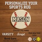 Personalized Baseball Rug with Name – Custom Round Kids Baseball Bedroom Rug, Boys Sports Room Decor, Gift for Little Slugger - Image 6