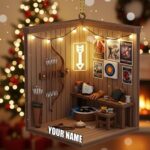 Personalized Archery Christmas Ornament, Archery Lover Gift, Custom Name Gift for Bowhunters, Archery 2D Flat Ornament, Xmas Gift for Archer