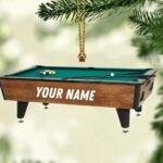 Personalized Billiard Christmas Ornament, Billiards Player Gift, Pool Table Keepsake, Billiards Lover Gift, Game Room Decor, Pool Ornament