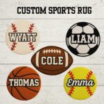Custom Basketball Name Rug for Boys Bedroom – Personalized Round Kids Room Rug, Teen Sports Decor, Gift for Basketball Lovers - Image 12