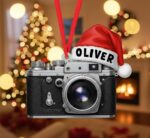 Personalized Photographer Christmas Ornament | Custom Name | Camera Ornament | Flat 2D Tree Decor | Gift for Photographers