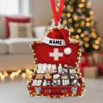 Personalized EMS Bag Christmas Ornament | Custom Name | Paramedic & EMT Gift | Emergency Medical Services | Flat 2D Tree Decor