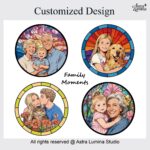 Pet Suncatcher Custom Birth flower suncatcher Portrait from photo Pet memorial gift keepsake gift Custom Stained glass Christmas Ornament - Image 8