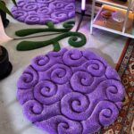 Anime themed 3D Tufted Rug, Handmade Fluffy Rug, Anime Rug, Anime Fan Gift, Plush Rug, Fruit Rug, Purple Fluffy rug, Christmas Gift