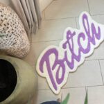 Custom Swear Word Rug, Funny Personalized Rug With Sassy Phrase, Vulgar Dorm Room Decor, Bold Gag Gift For Her, Custom Name Floor Mat
