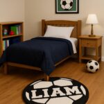 Personalized Soccer Rug,Custom Initial Rug  with name,Football Lover Player Fans Gift,2026 World Cup Gift for Soccer Players - Image 11