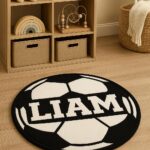 Personalized Soccer Rug,Custom Initial Rug  with name,Football Lover Player Fans Gift,2026 World Cup Gift for Soccer Players - Image 9