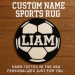 Personalized Soccer Rug,Custom Initial Rug  with name,Football Lover Player Fans Gift,2026 World Cup Gift for Soccer Players - Image 2