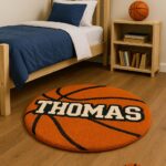 Custom Basketball Name Rug for Boys Bedroom – Personalized Round Kids Room Rug, Teen Sports Decor, Gift for Basketball Lovers - Image 8