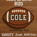 Personalized Football Rug with Name – Custom Round Football Rug for Boys Bedroom, Kids Sports Room Decor, Teen Gamer Room Gift - Image 7