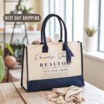 Realtor Tote Bag Personalized Business Tote Bag Custom Real Estate Agent Gift Bulk Business Logo Realtor Swag Real Estate Tote Bag