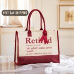 Retired Tote Bag, Funny Retirement Gift, Retired Life Tote, Farewell Gift for Coworker, Happy Retirement Bag, Personalized