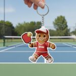 Personalized Pickleball Gingerbread keychain | Custom Name | Pickleball Lover Gift