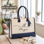 Personalized Hairdresser Bag, Hair Stylist Gift, Salon Owner Tote, Hair Colorist Jute, Scissors Work Bag, Hair Artist Present, Beauty Pro