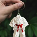 Personalized Karate Uniform keychain, Custom Martial Arts keychain, Karate Belt With Custom Name,Karate keychain