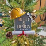 Personalized Engineer Ornament – Custom Build & Design Acrylic Tree Gift with Helmet, Wrench And Blueprint – Holiday Gift for Builder
