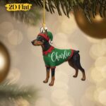 Doberman Dog Christmas Ornament, Custom Doberman Lover Gift, Pet Name Hanging Decor, Christmas Tree Decoration, Memorial Dog Keepsake - Image 3