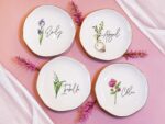 Personalized Birth Flower Trinket Dish Gift, Custom Flower Ring Dish for Wedding Bridesmaid Gift, Birthday Jewelry Dish, Wedding Ring Dish - Image 3